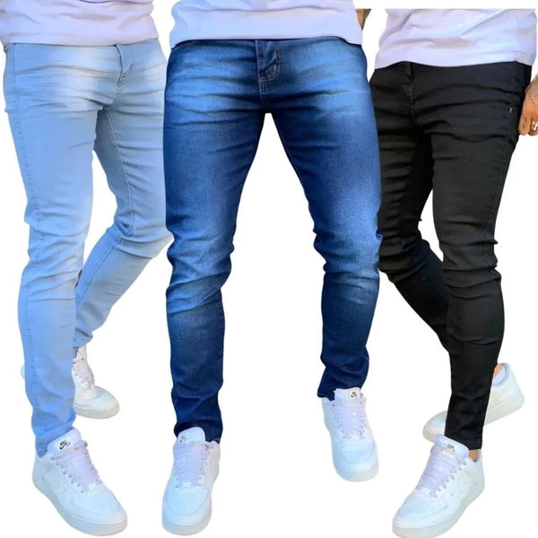 Kit Calças Masculina Jeans Slim com Elastano