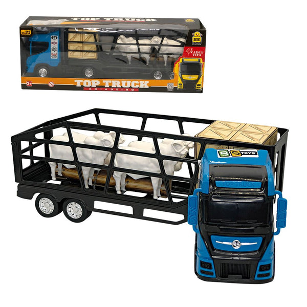 Caminhão Boiadeiro com 4 Bois e Acessórios - Azul (312AZ)