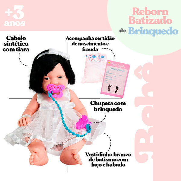 Boneca Bebê Reborn Batizado (2387-ANJO)